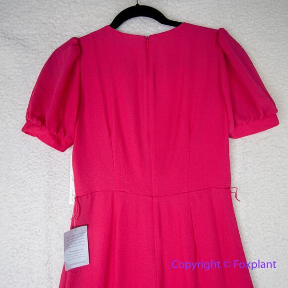 New!‎ Eliza J Short Sleeve V Neck CropJumpsuit Size 2 in Hot Pink - Picture 14 of 16